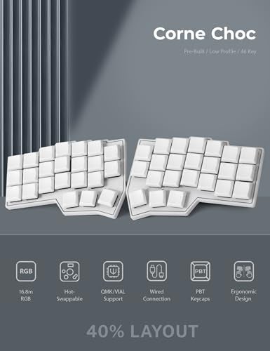 YIVU Corne LP Low Profile Split Ergonomic Keyboard, 40% Ortholinear Hot-Swappable Mechanical Keyboard with RGB Backlight, Vial Programmable for Programmers and Typists - Image 2