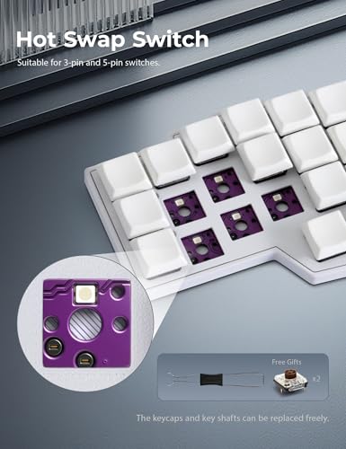 YIVU Corne LP Low Profile Split Ergonomic Keyboard, 40% Ortholinear Hot-Swappable Mechanical Keyboard with RGB Backlight, Vial Programmable for Programmers and Typists - Image 5