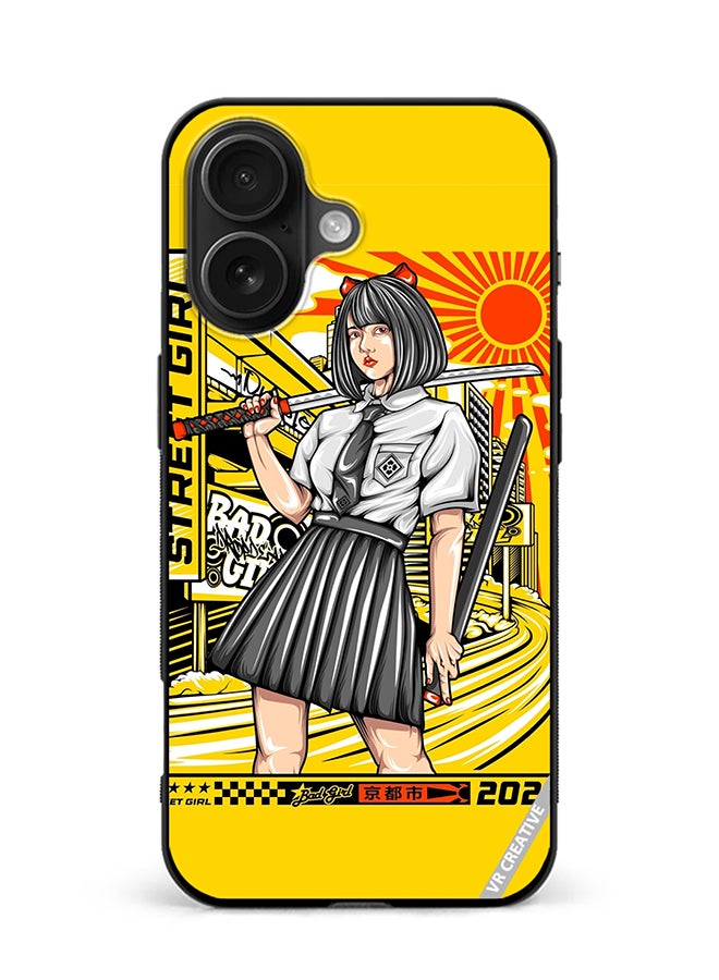 Protective Case Cover For Apple iPhone 16 Plus Samurai School Girl Design Multicolour