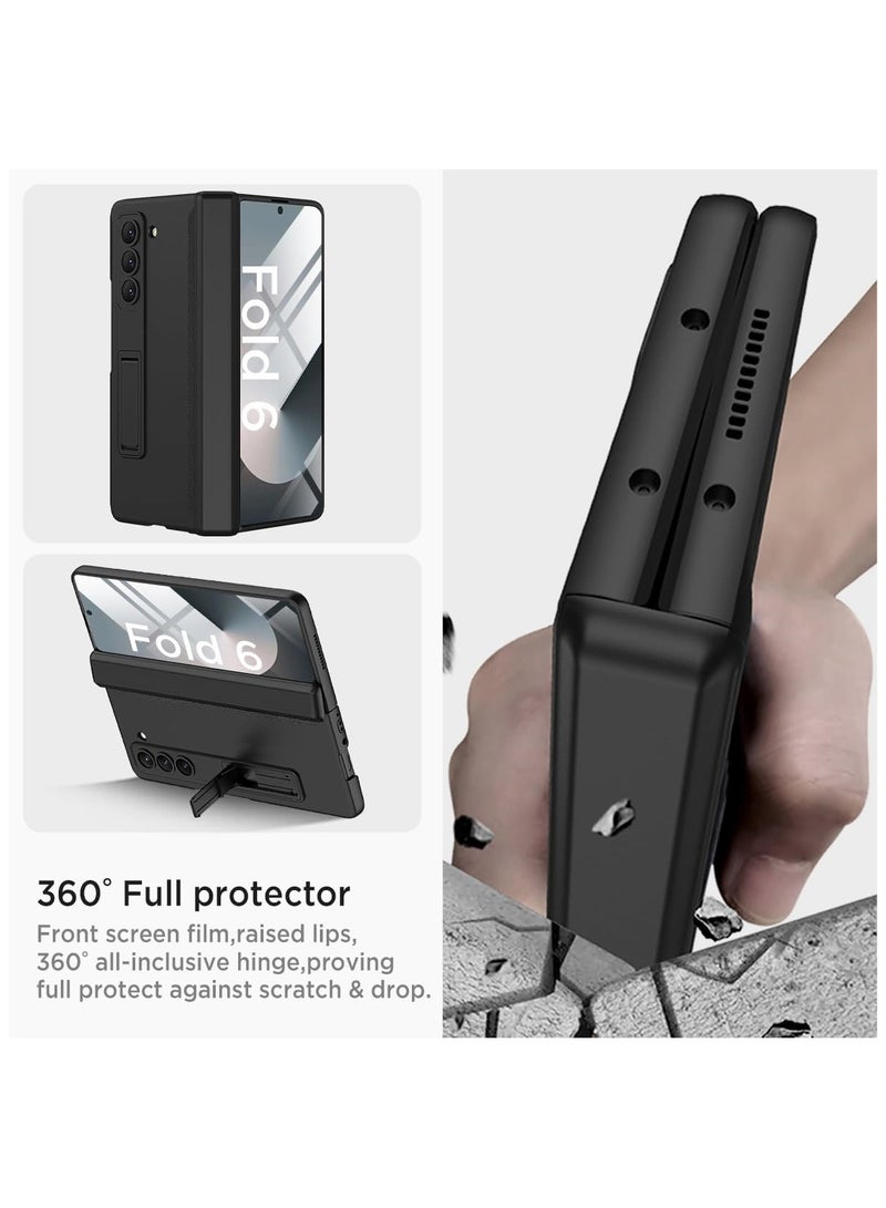 Case for Samsung Galaxy Z Fold 6 2024, Built-in Clear Screen Protector, Hidden Kickstand Anti-Drop Shockproof Magnetic Hinge Protection Case for Galaxy Z Fold6 - Image 4
