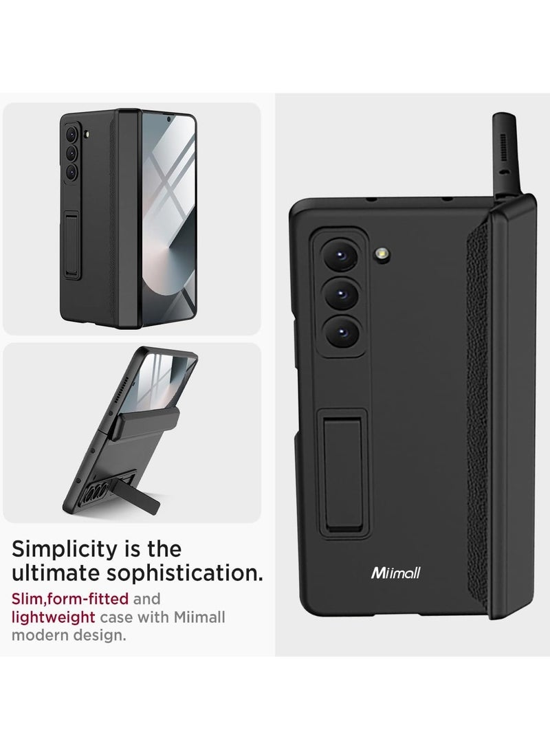 Case for Samsung Galaxy Z Fold 6 2024, Built-in Clear Screen Protector, Hidden Kickstand Anti-Drop Shockproof Magnetic Hinge Protection Case for Galaxy Z Fold6 - Image 5