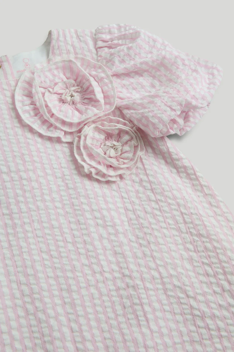 mothercare Pink Striped Cotton Dress