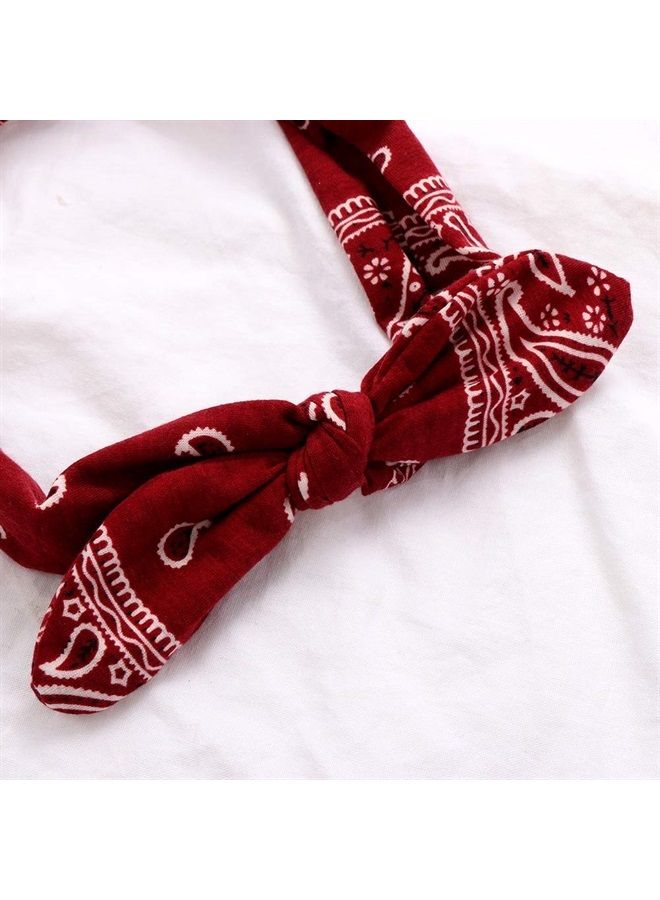 Yeshan Boho Bow Headbands for Women Vintage Paisley Bandana Flower Printed Hairband Elastic Rabbit ear Head Wrap Cute Hair Accessories,pack of 6 - Image 4