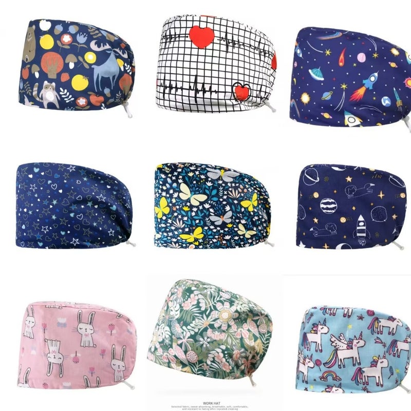 Surgical Cap Men'S And Women'S Cotton Elastic Oral Doctor Cap Thin Nurse Cute Hat Chef Round Hat Supply - Image 2