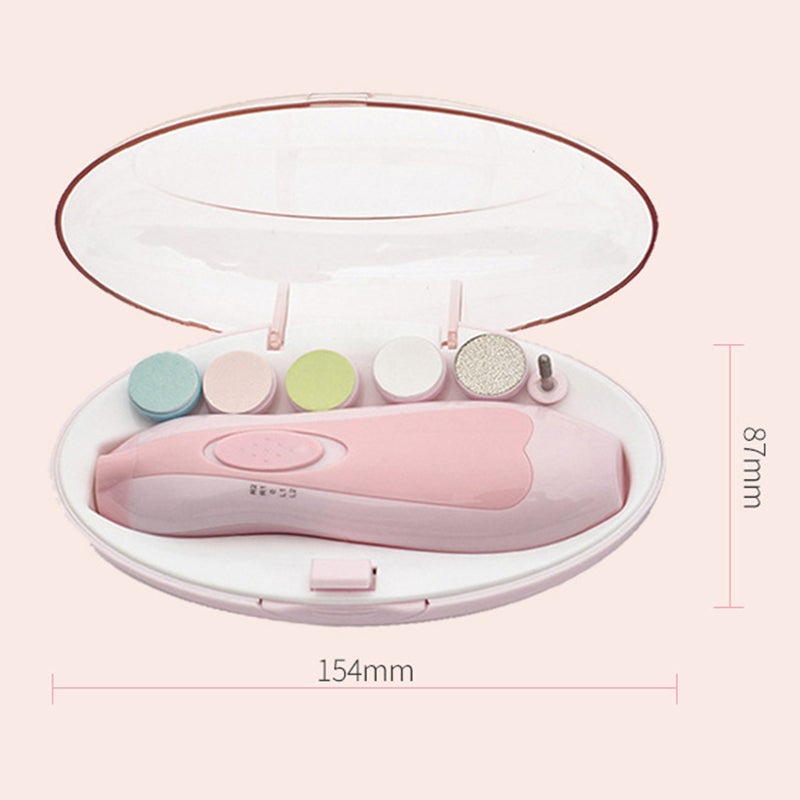 Baby Nail Trimmer: Pink Compact Quiet Design - Multi Grinding Heads Safe Quick Trim Nail Care for Newborns And Toddlers - Image 5