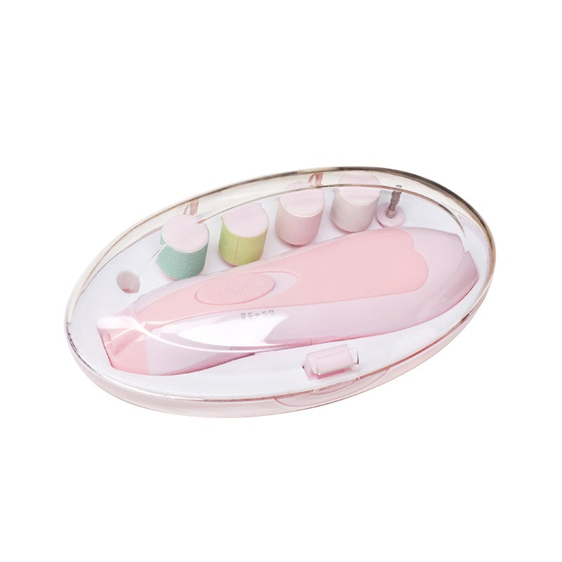 Baby Nail Trimmer: Pink Compact Quiet Design - Multi Grinding Heads Safe Quick Trim Nail Care for Newborns And Toddlers - Image 1