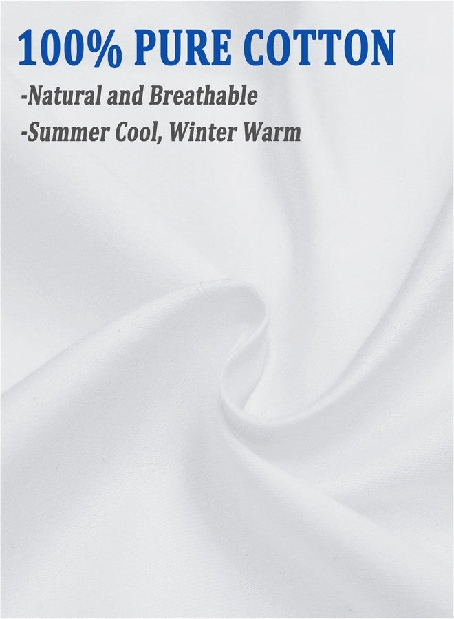 Precoco White Pillow Cases King Size Set of 2-100% Cotton Cozy & Soft Pillow Protectors with Zipper Hidden 600 Thread Count Cooling Pillowcases Covers for Hair and Skin,20x36 Inches - Image 4