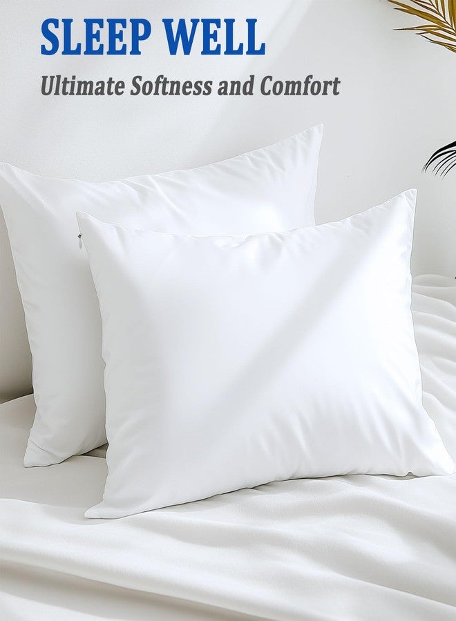 Precoco White Pillow Cases King Size Set of 2-100% Cotton Cozy & Soft Pillow Protectors with Zipper Hidden 600 Thread Count Cooling Pillowcases Covers for Hair and Skin,20x36 Inches - Image 2