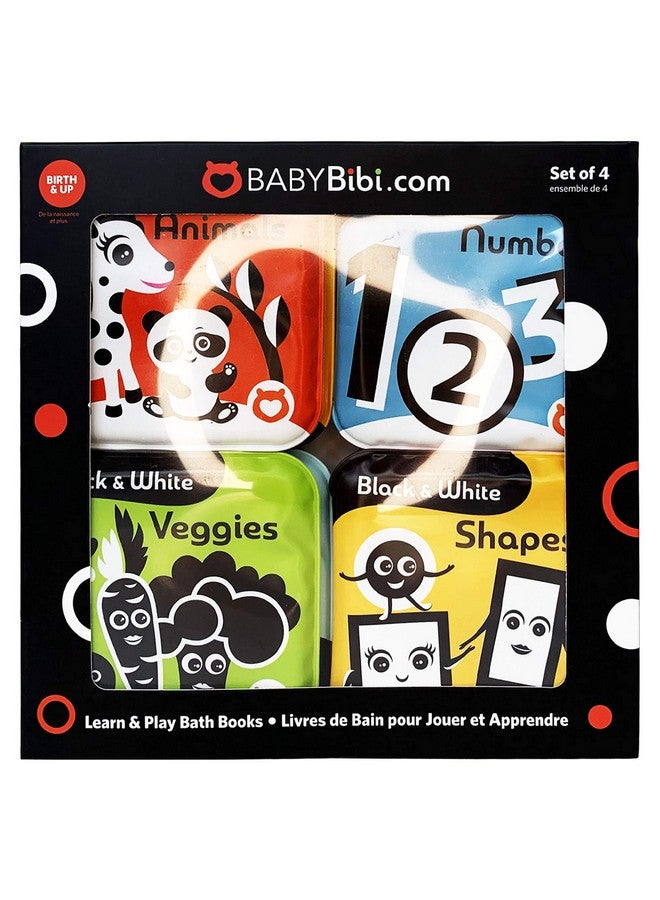 BabyBibi Floating Baby Bath Books High Contrast Black And White Waterproof Bath Books For Babies 3+ Months - Image 3