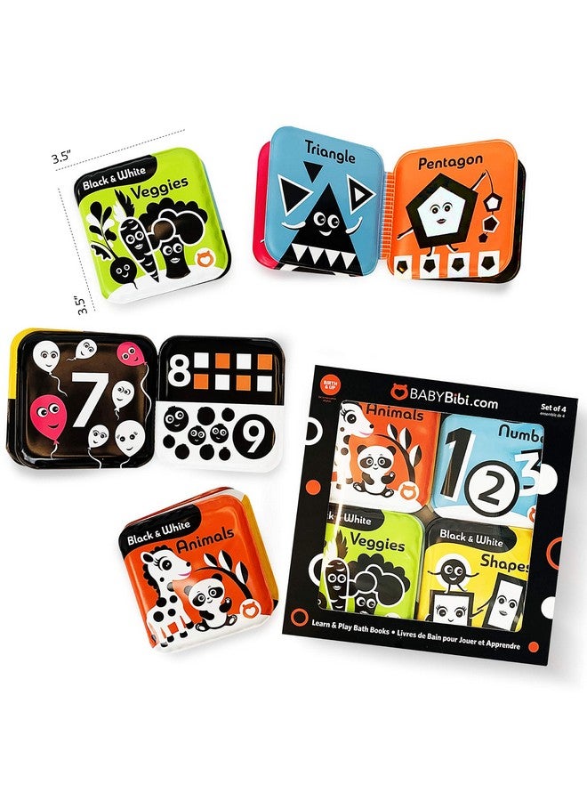 BabyBibi Floating Baby Bath Books High Contrast Black And White Waterproof Bath Books For Babies 3+ Months - Image 4