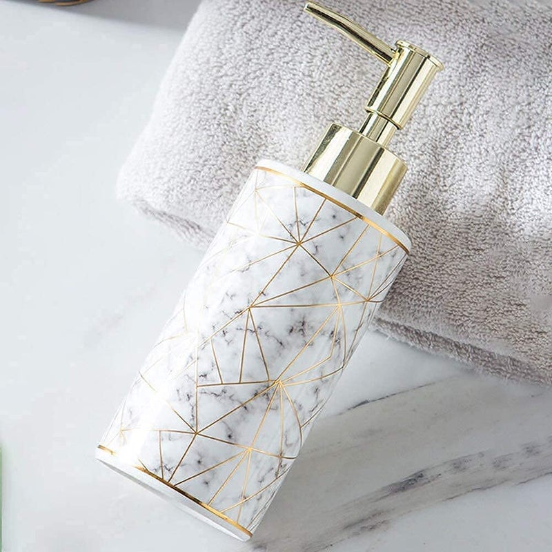 Skywalk Modern Style Ceramic Liquid Soap Dispenser for Bathroom & Kitchen (250 ml)-White - Image 4