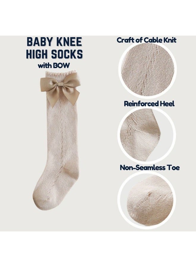 Petrass Knee High Socks Baby Girls,Infant Ruffle Knee High Socks,Toddler Knee High Socks White, Style F 5 Pack, 6-12 Months - Image 5