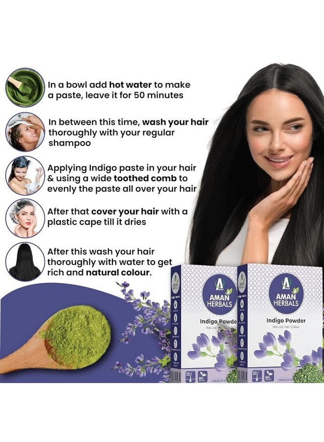 AMAN Herbals - 100% Organic And Herbal Indigo Powder, For Natural Hair Coloring, Arrests Early Greying & Protects Hair From Damage - 100G - Image 5