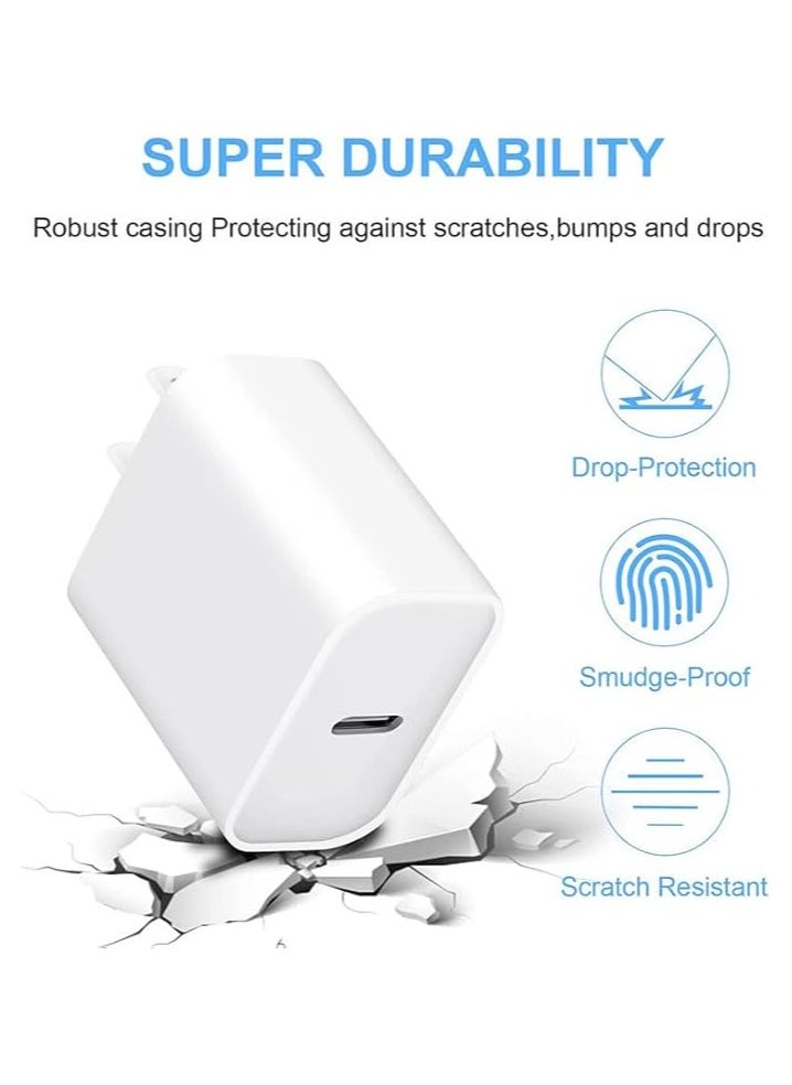 USB C Charger Block [2 Pack] iPhone 16 15 14 13 12 11 Charger Block, Type C Wall Charge 20W PD Power Adapter for iPhone 16/16Pro/16Pro Max/16Plus/15/14/13/12/11, iPad