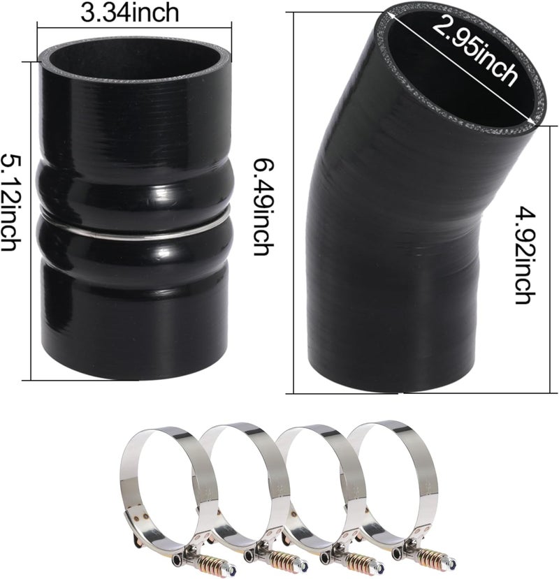 JomGorg 6.0 Hose Boot Kit for Ford F250 F350 6.0L Diesel Powerstroke (2003-2007) with T Bolt Clamp - Image 3