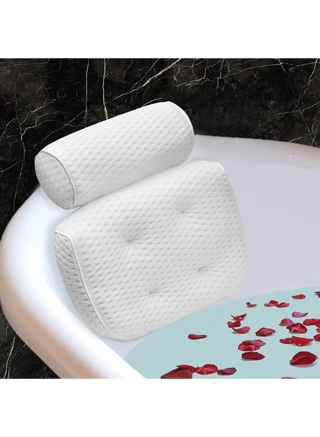 Fitheaven Bath Pillow for Bathtub Support Neck,Head and Back with Non-Slip Suction Cups and Comfortabl 4D AirenMesh Bathtub Pillow for Women & Men - Image 1