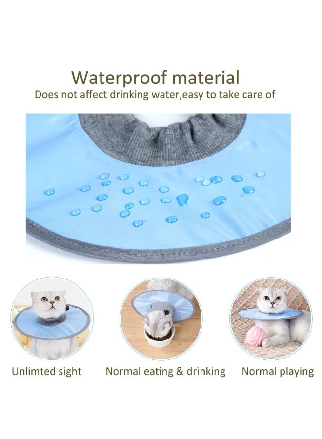 طوق قطط طبي مقاوم للماء، طوق قطط قابل للتعديل لحماية الحيوانات الأليفة، طوق وقائي لمنع لعق الجروح، طوق إليزابيثي خفيف الوزن للقطط بعد الجراحة، يناسب الجراء الصغيرة - Image 3