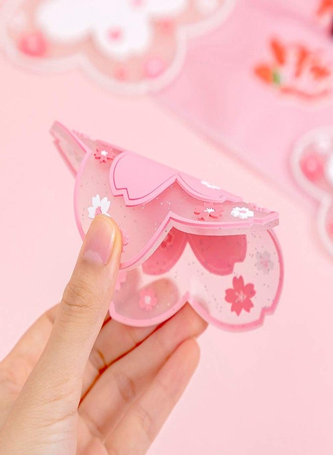 Binoster Sakura Coasters Set of 4 Kawaii Cup Mat Anti-Skid Pot Bowl Pad Placemats PVC Cherry Blossom Coaster for Drinks Coffee Table Cute Room Home Kitchen Decor Kawaii Desk Accessories(4.3in) - Image 5