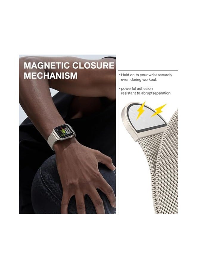 HablTech Stainless Steel Milanese Loop Compatible with Apple Watch Straps 38mm 40mm 41mm 42mm ,Magnetic Clasp Replacement for iWatch Bands Series11/10/9/8/7/6/5/4/ SE/SE1/SE2 - Image 2