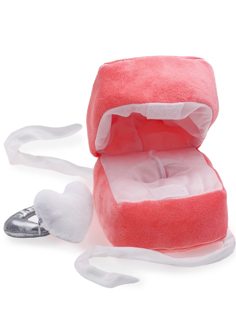 Plush Ring Box Toy Funny Gifts Couples Ideas Hide Surprise Oversized Ring Sets Plush Couple Ring Surprise Gift Machine Washable Love Ring Case Pink  - Image 1