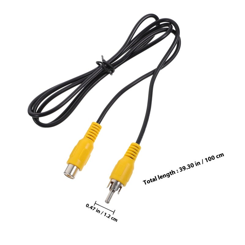 Male to Female RCA Audio Extension Cable 1 Meter Black Shielded for Car Stereo Home Theater - Image 3
