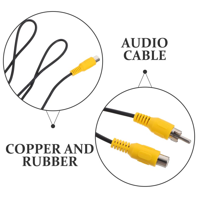 Male to Female RCA Audio Extension Cable 1 Meter Black Shielded for Car Stereo Home Theater - Image 5