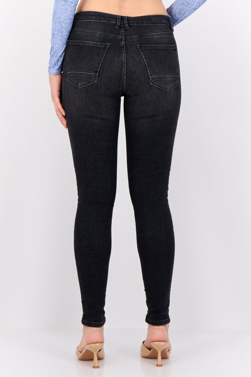 ESPRIT Women Skinny Fit Wash Stretchable Denim, Charcoal - Image 4