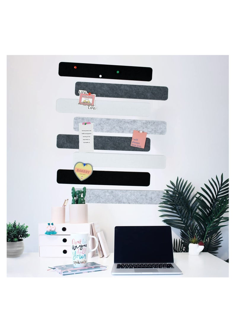Dominy 8Pcs Colour Cork Board Bar Strips with 50 Pushpins, Self-Adhesive Bulletin Board Strips No Damage for Wall, Felt Pin Board for Paste Notes, Photos, Schedules Office Decor  - Image 4