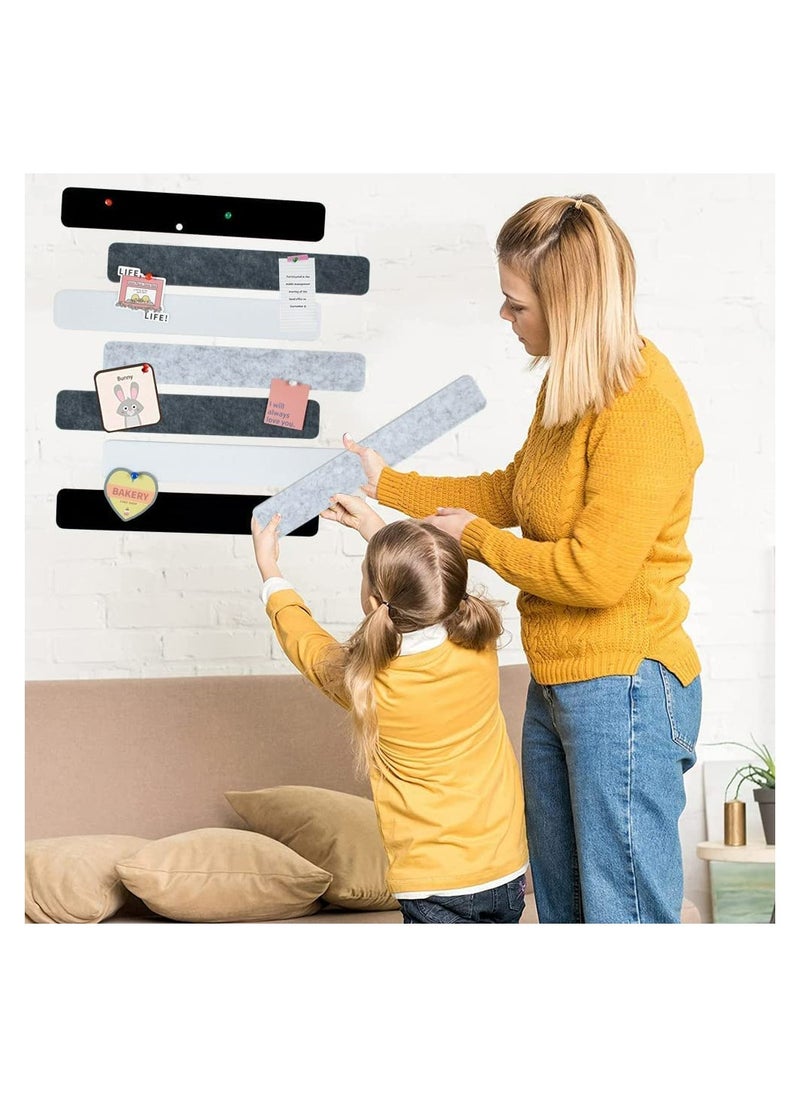 Dominy 8Pcs Colour Cork Board Bar Strips with 50 Pushpins, Self-Adhesive Bulletin Board Strips No Damage for Wall, Felt Pin Board for Paste Notes, Photos, Schedules Office Decor  - Image 5