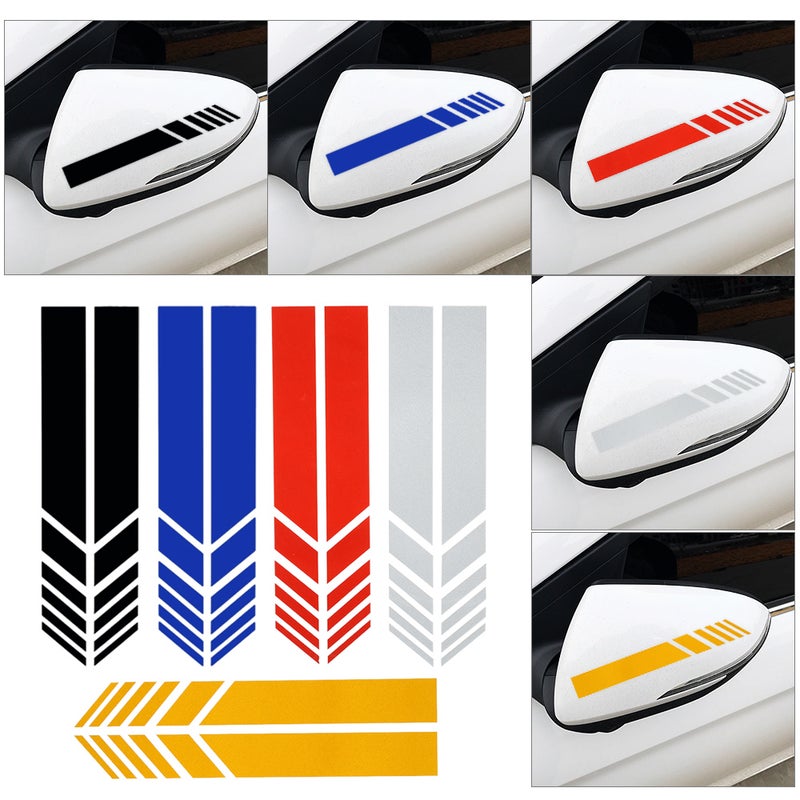 2pcs Rear View Mirror Sticker Reflective Car Stickers Rearview Mirrors Decoration Red - Image 2