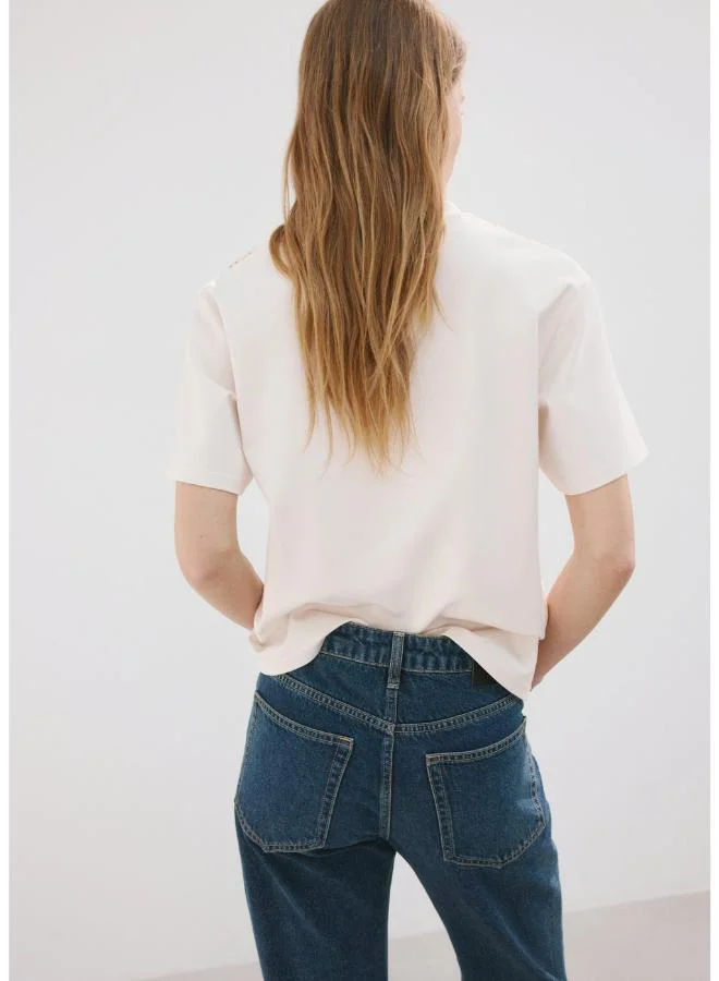 MANGO Crochet print T-shirt