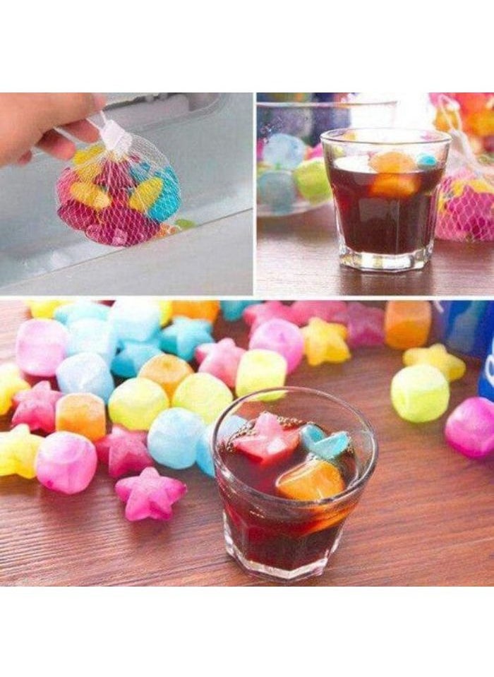 Reusable Plastic Ice Cube Ice Cube Molds & Trays| Filled with purified water (assorted colors, pack of 10) (cube shape)
