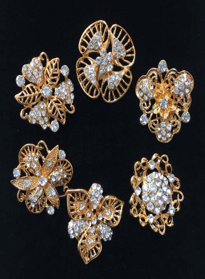 Ezing Lot 24pc Shining Rhinestone Crystal Brooches Pins DIY Wedding Bouquet Kit (J) - Image 3
