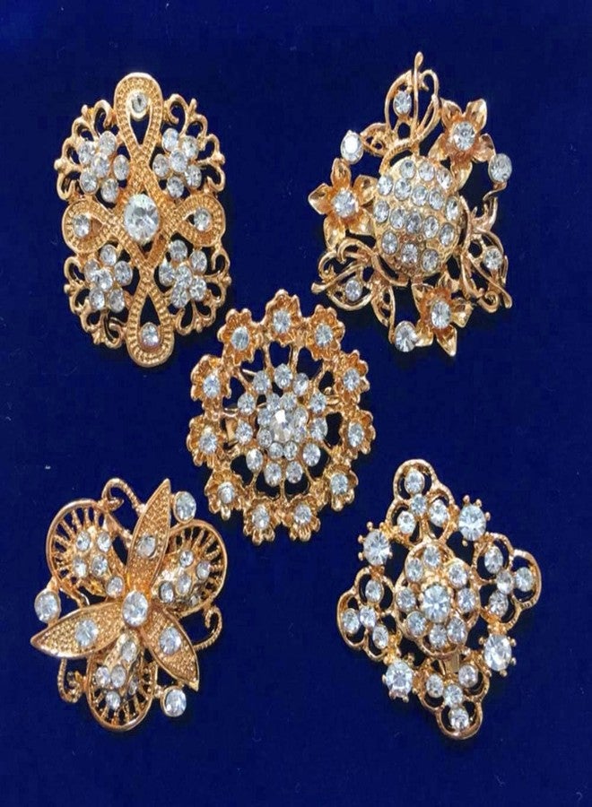Ezing Lot 24pc Shining Rhinestone Crystal Brooches Pins DIY Wedding Bouquet Kit (J) - Image 4