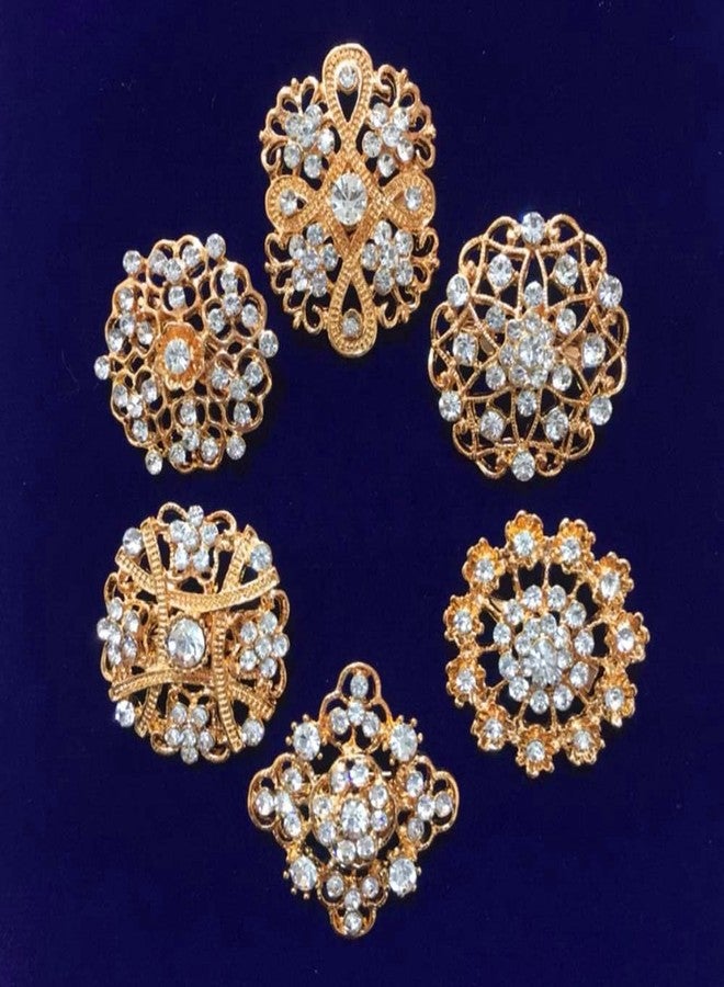 Ezing Lot 24pc Shining Rhinestone Crystal Brooches Pins DIY Wedding Bouquet Kit (J) - Image 2