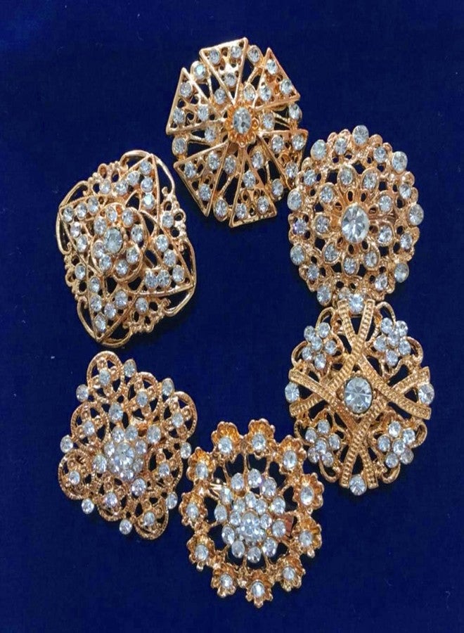 Ezing Lot 24pc Shining Rhinestone Crystal Brooches Pins DIY Wedding Bouquet Kit (J) - Image 5