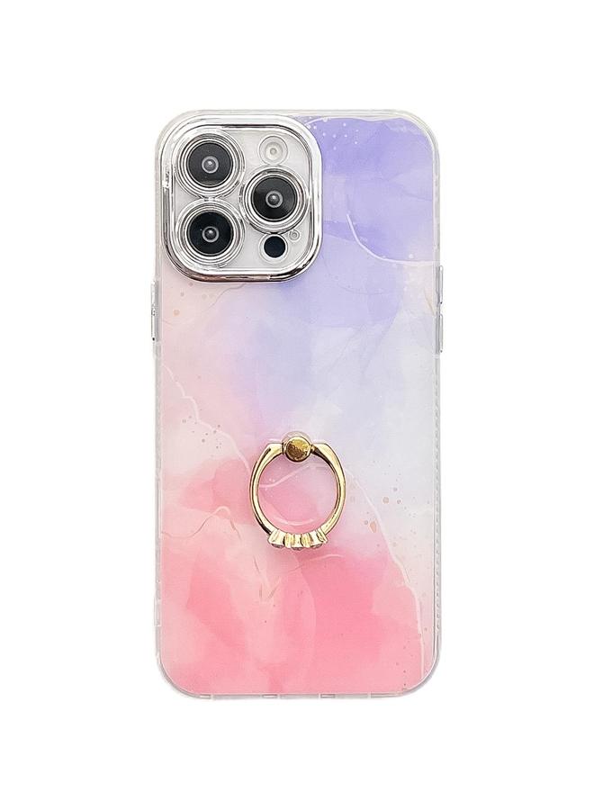 اس-توب جراب لهاتف iPhone 16 Pro، جراب هاتف مزود بحلقة من الرخام المطلي بالكهرباء - Image 1