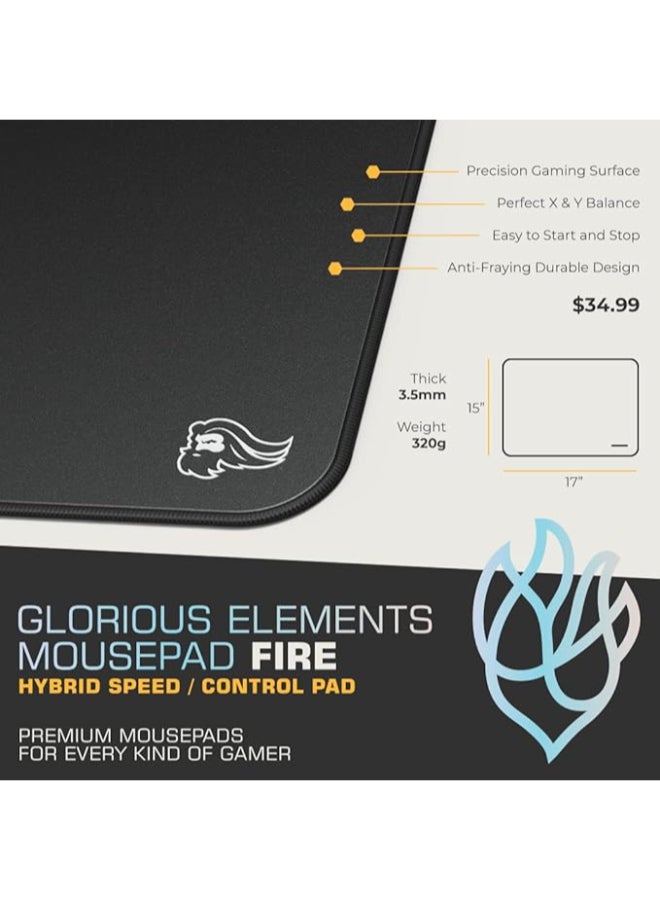 Glorious Elements Gaming Mousepad - XL Mouse Pad - Foam Core Hybrid Cloth - Gaming Desk Pad 15"x17" -Black - Image 4