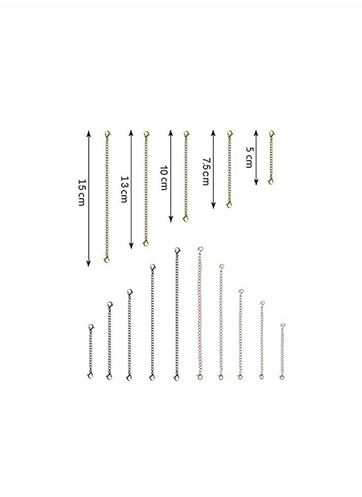 KASTWAVE - Necklace Extenders, Stainless Steel Chain Extenders Gold Silver for Jewelry Making - Image 1