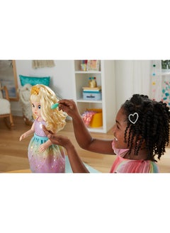 Baby Alive الأميرة إيلي تكبر! دمية، 18 بوصة دمية طفلة متحدثة تنمو للأطفال من سن 3 سنوات وما فوق، 9 ملحقات دمى، شعر أشقر  - Image 5