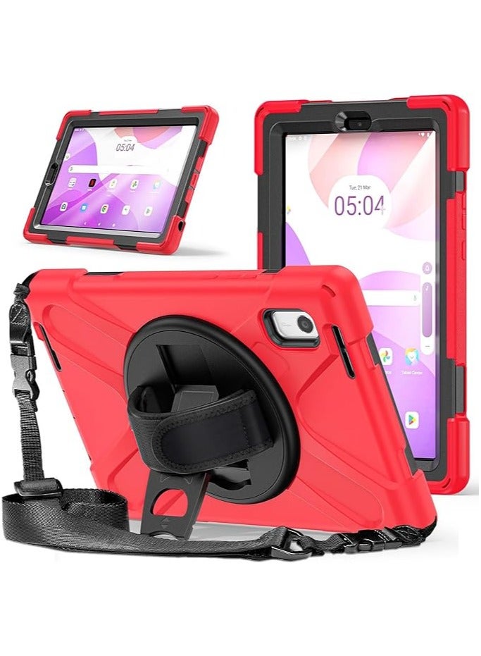 VKL جراب حماية متوافق مع جهاز Lenovo M9 2023 اللوحي Lenovo TB-310FU مع حزام يد خارجي مضاد للسقوط (أحمر)
