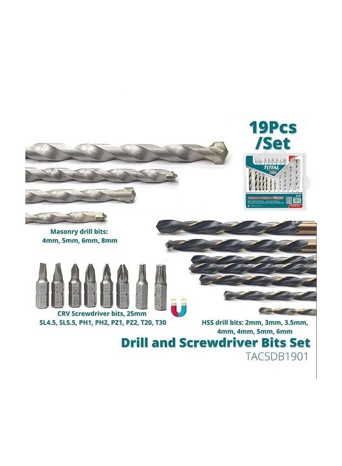 TOTAL A set of screwdriver and bits 19 pieces - Image 2