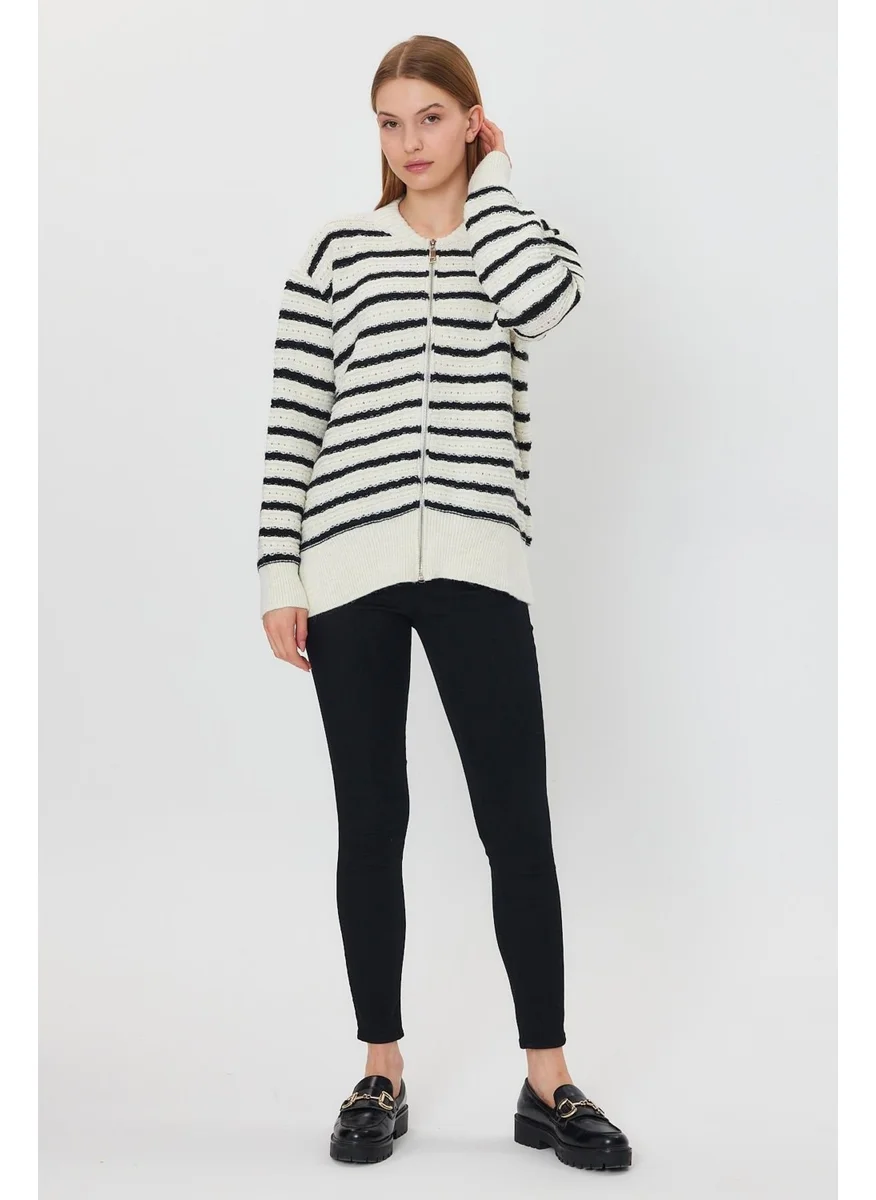 الكسندر جاردي Striped Zippered Cardigan