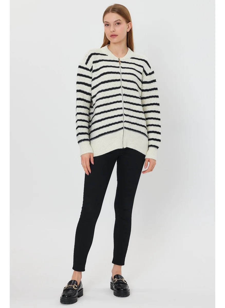 الكسندر جاردي Striped Zippered Cardigan