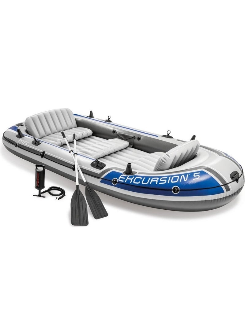 Pshoplay IB68325 Intex Excursion 5 Boat Set 366X168X43 cm (Paddle and Pump)  - Image 1