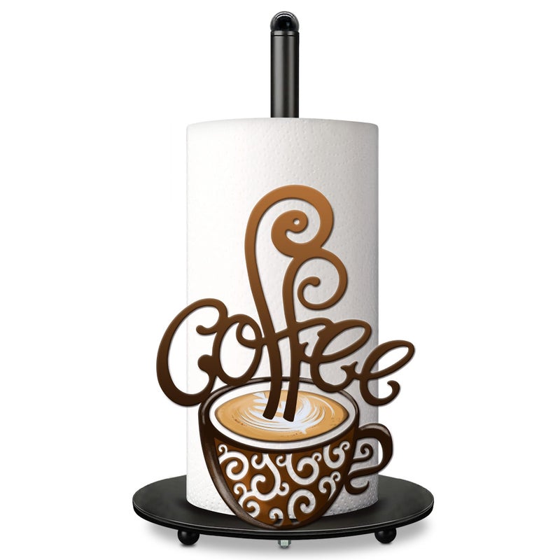 Hexagram Coffee Kitchen Decor, Coffee Paper Towel Holder, Cute Vintage for Bar Kitchen Bathroom Countertop Gifts for Women Men Housewarming - Image 1