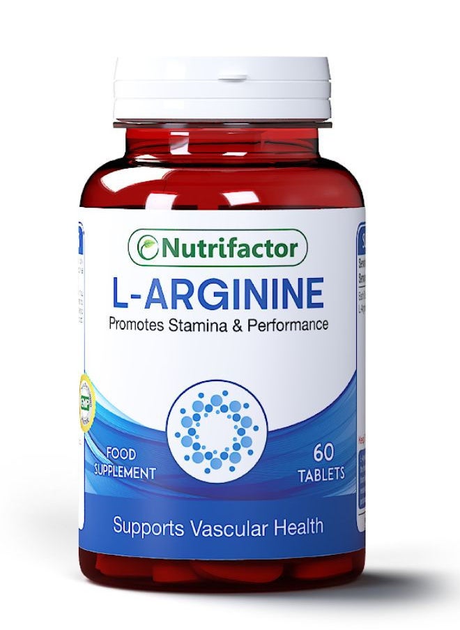 Nutrifactor - L Arginine 1000mg Booster For Men Essential Amino Acid For Strength And Stamina 60 Tablets - Image 1