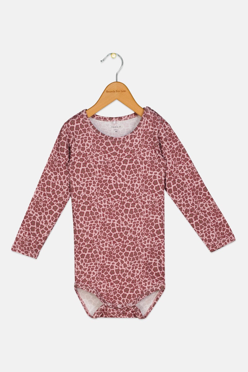 NAME IT Toddlers Girl Animal Print Long Sleeve Bodysuits, Multicolor - Image 1