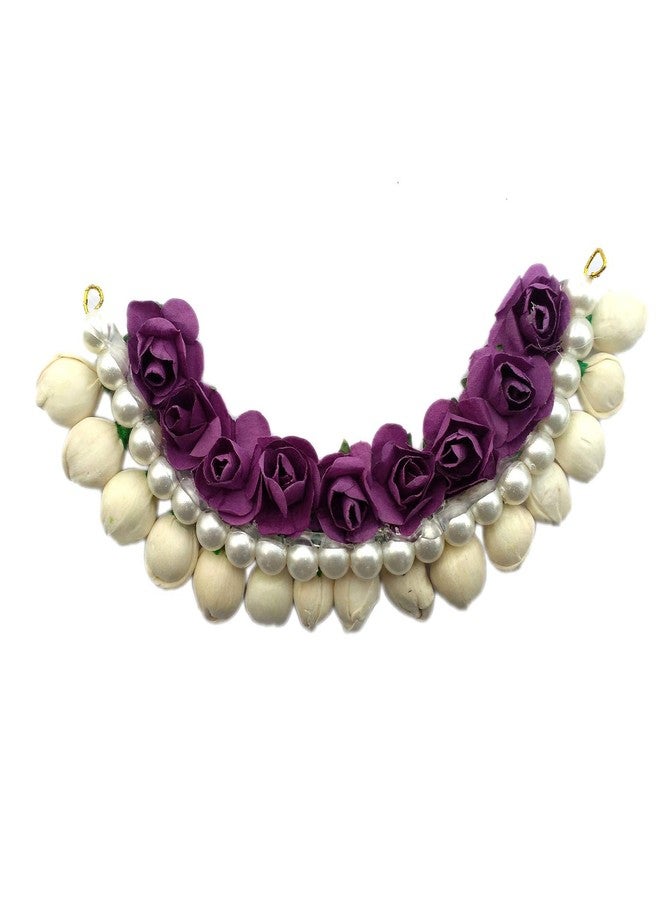 Maahal™ Purple Juda Gajra Bun Hair Flower Gajra للاستخدام في حفلات الزفاف والحفلات للنساء، وإكسسوارات الشعر