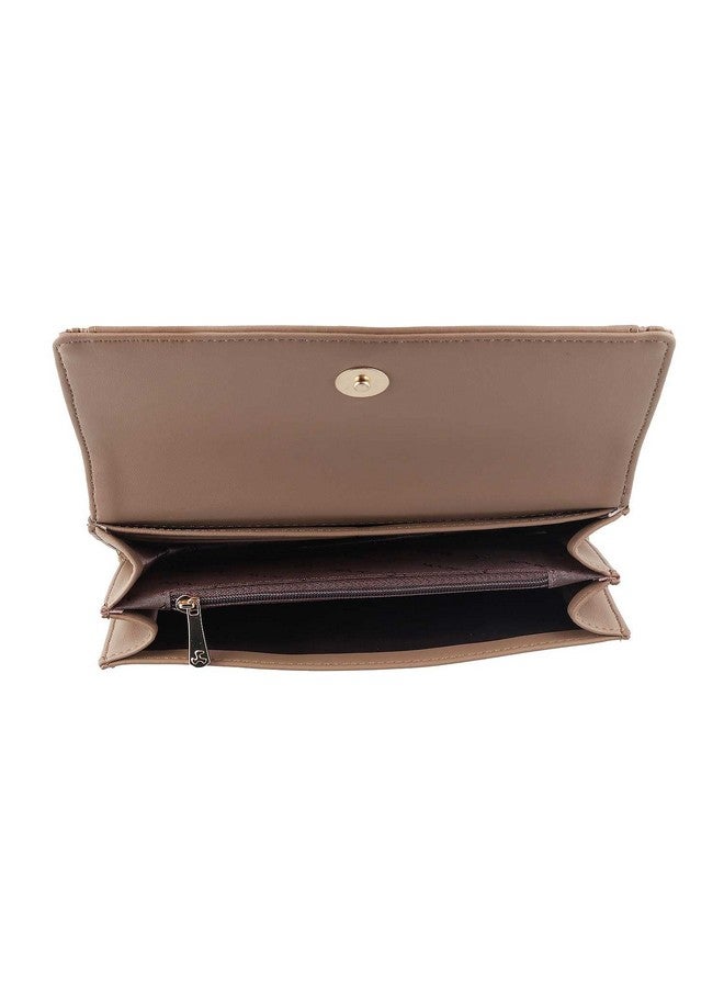 Mochi Womens Synthetic Beige Clutch (One Size) - Image 2